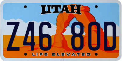 UT license plate Z468OD