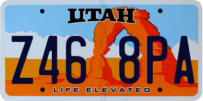 UT license plate Z468PA