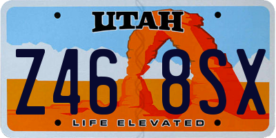 UT license plate Z468SX