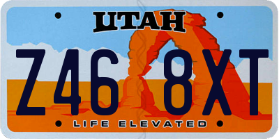UT license plate Z468XT