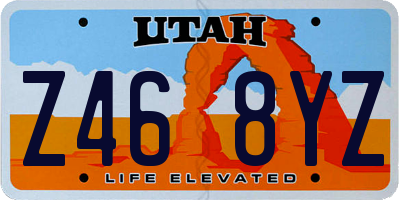 UT license plate Z468YZ