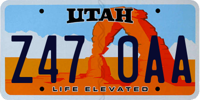 UT license plate Z470AA