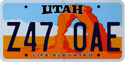 UT license plate Z470AE
