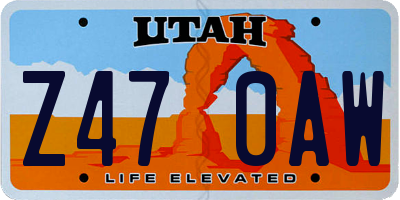 UT license plate Z470AW