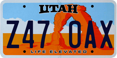 UT license plate Z470AX