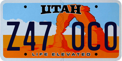 UT license plate Z470CO