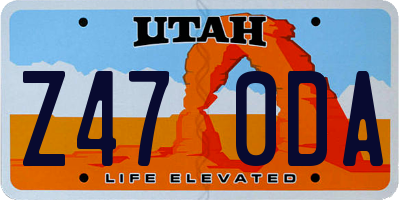 UT license plate Z470DA