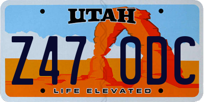 UT license plate Z470DC