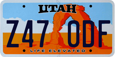 UT license plate Z470DF