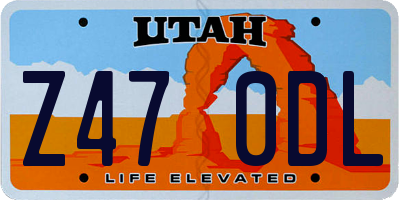 UT license plate Z470DL