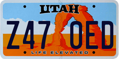 UT license plate Z470ED