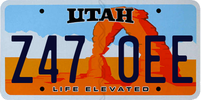 UT license plate Z470EE