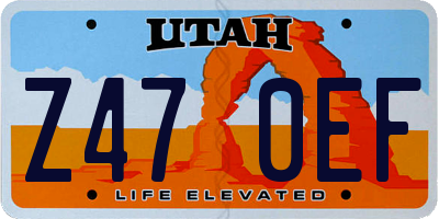 UT license plate Z470EF
