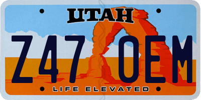 UT license plate Z470EM