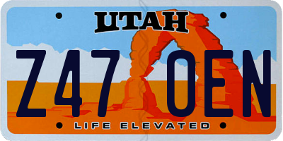 UT license plate Z470EN