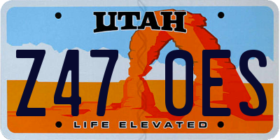 UT license plate Z470ES