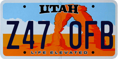 UT license plate Z470FB