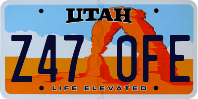 UT license plate Z470FE