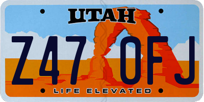 UT license plate Z470FJ