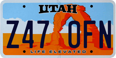 UT license plate Z470FN