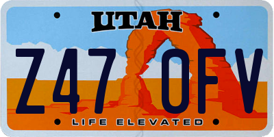 UT license plate Z470FV