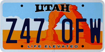 UT license plate Z470FW