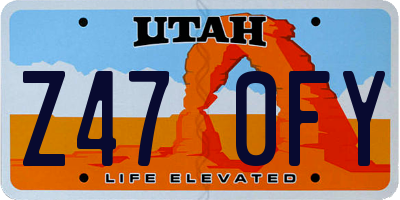UT license plate Z470FY