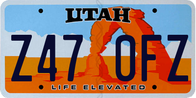 UT license plate Z470FZ