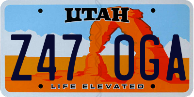 UT license plate Z470GA