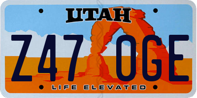 UT license plate Z470GE