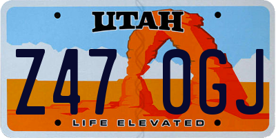 UT license plate Z470GJ