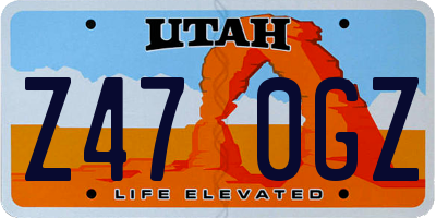 UT license plate Z470GZ