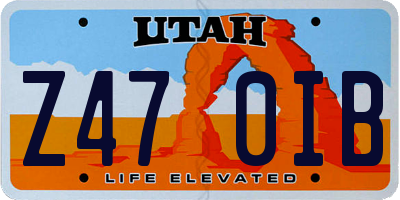 UT license plate Z470IB