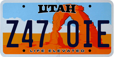 UT license plate Z470IE