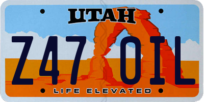 UT license plate Z470IL