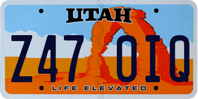 UT license plate Z470IQ