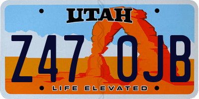 UT license plate Z470JB