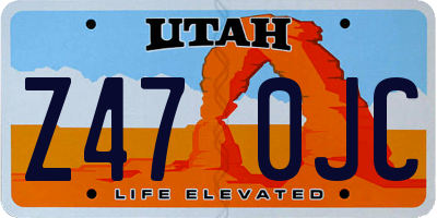UT license plate Z470JC