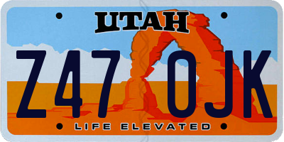 UT license plate Z470JK
