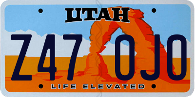UT license plate Z470JO