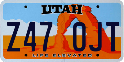 UT license plate Z470JT