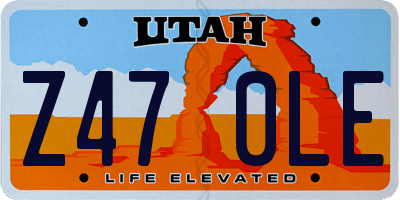 UT license plate Z470LE