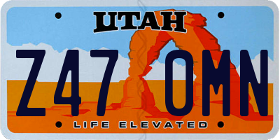 UT license plate Z470MN