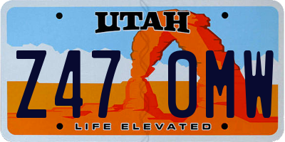 UT license plate Z470MW
