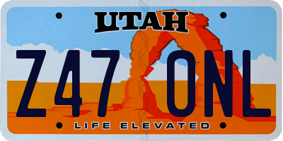 UT license plate Z470NL