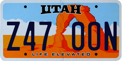 UT license plate Z470ON