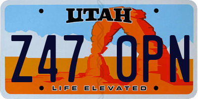 UT license plate Z470PN