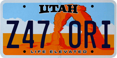 UT license plate Z470RI