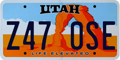 UT license plate Z470SE