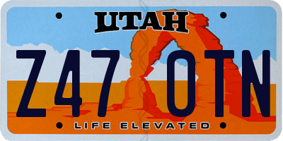 UT license plate Z470TN